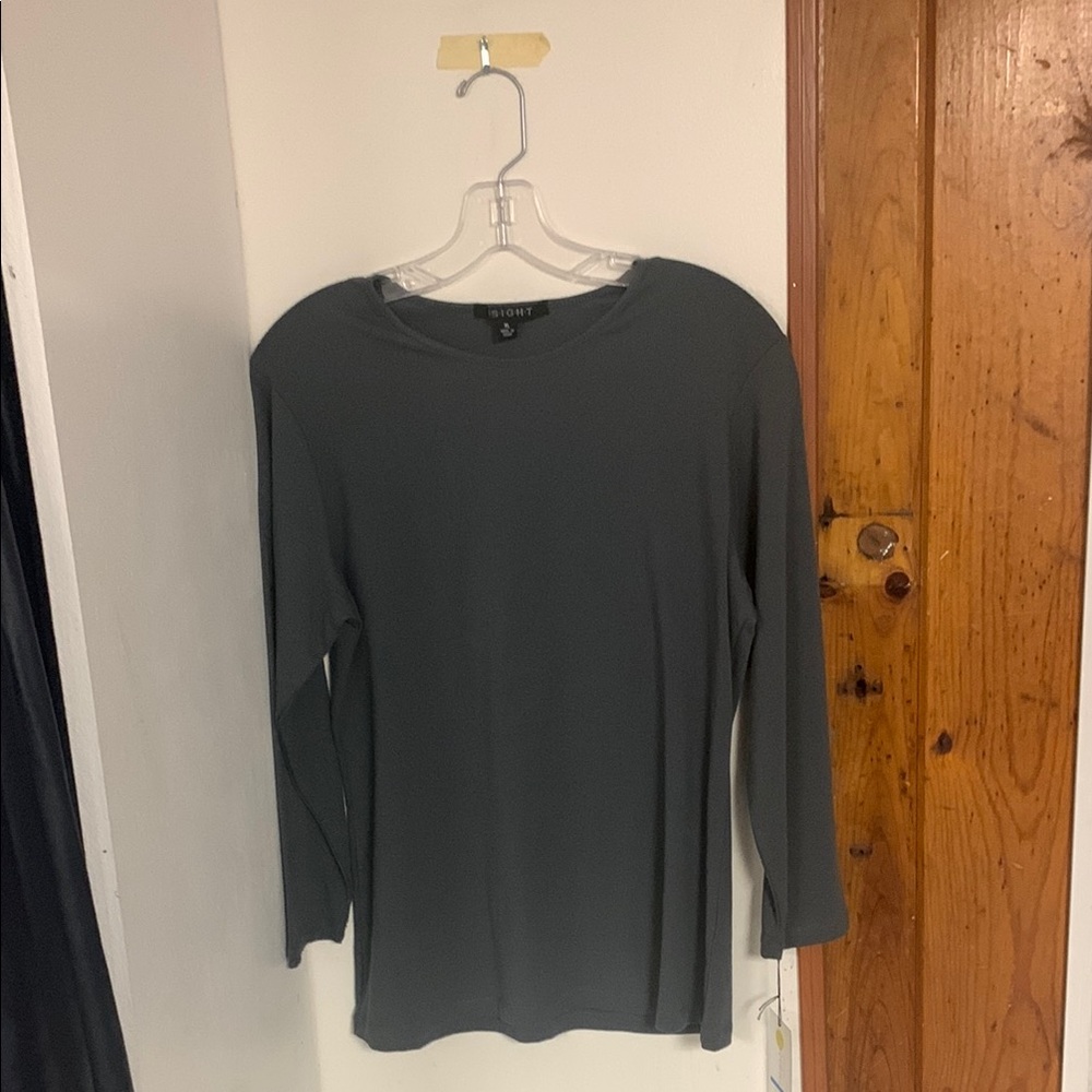 Insight Gray Long Sleeve Tunic Blouse
